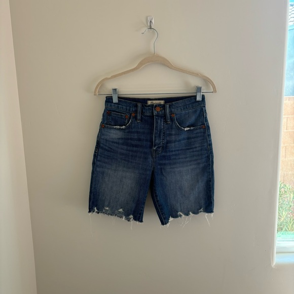 Madewell High-Rise Denim Mid-Length Shorts Size 24 L0367 - Picture 3 of 8